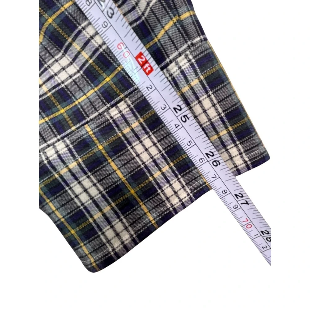 Ralph Lauren Men's Stretch‎ Oxford Plaid Button Down Shirt Size L Blue Green